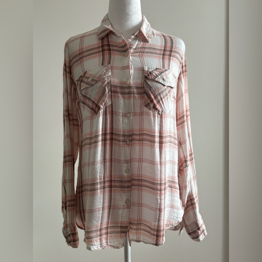 Jessica Simpson Long Sleeve Button Down Plaid Size S